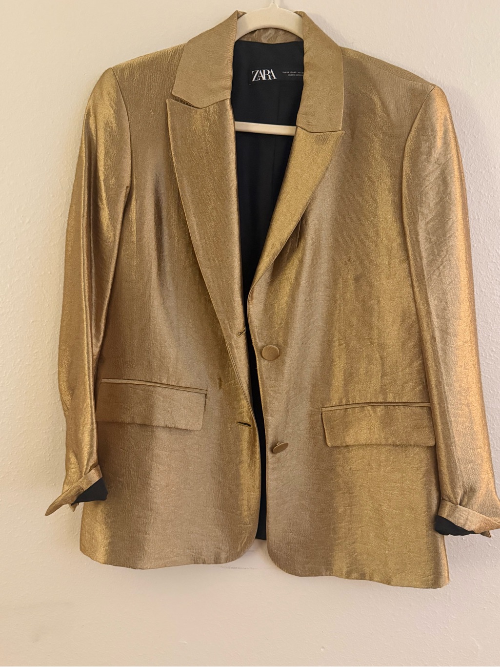 Zara Metallic Gold Blazer